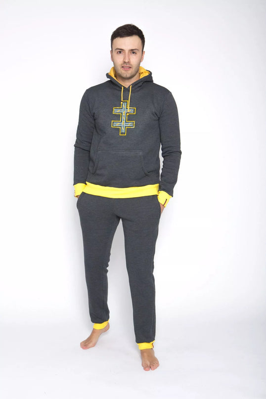 Sofa Killer grafito spalvos sportinis kostiumas su tautinėm juostom