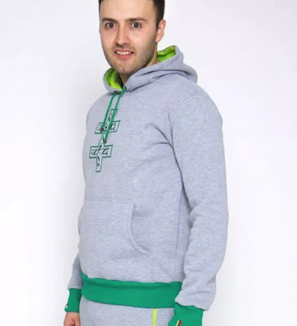 Sofa Killer šviesiai pilkas džemperis su tautinėm juostom