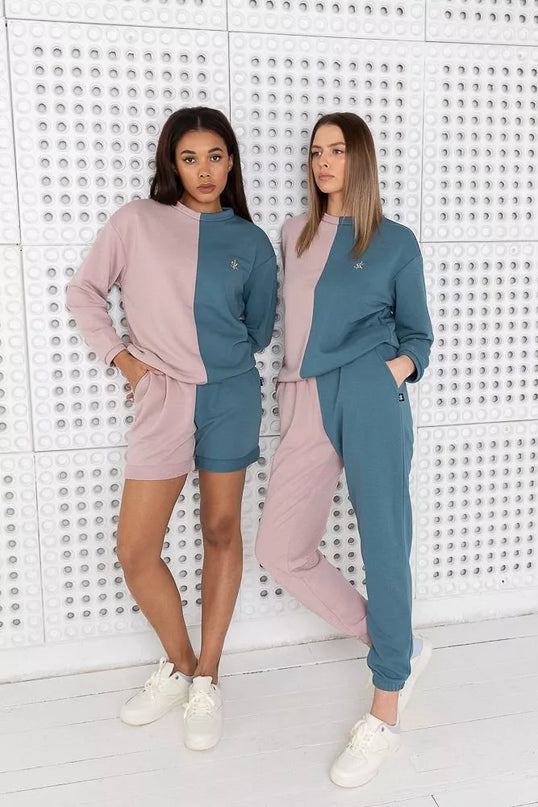 Sofa Killer dvispalvis laisvalaikio kostiumas PINK&amp;BLUE su šortais