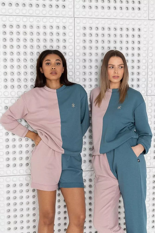 Sofa Killer dvispalvis laisvalaikio kostiumas PINK&amp;BLUE su šortais