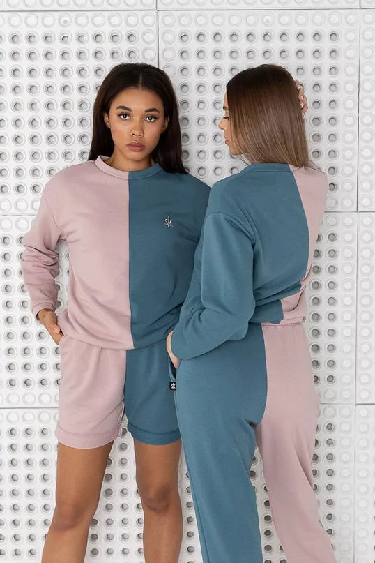 Sofa Killer dvispalvis laisvalaikio kostiumas PINK&amp;BLUE su šortais