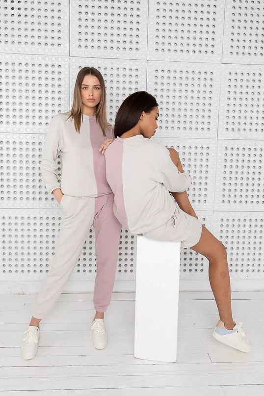 Sofa Killer dvispalvis laisvalaikio kostiumas PINK&amp;SAND su šortais