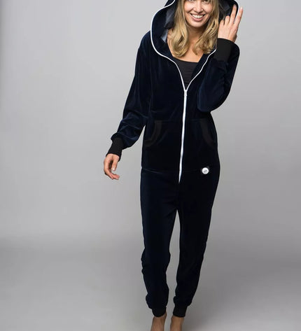 Sofa Killer tamsiai mėlynas veliūrinis kombinezonas