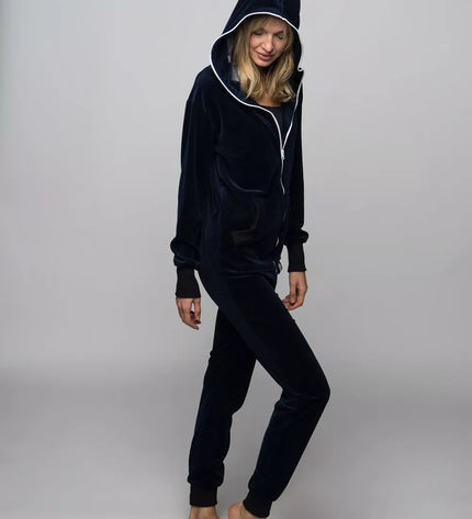 Sofa Killer tamsiai mėlynas veliūrinis kombinezonas