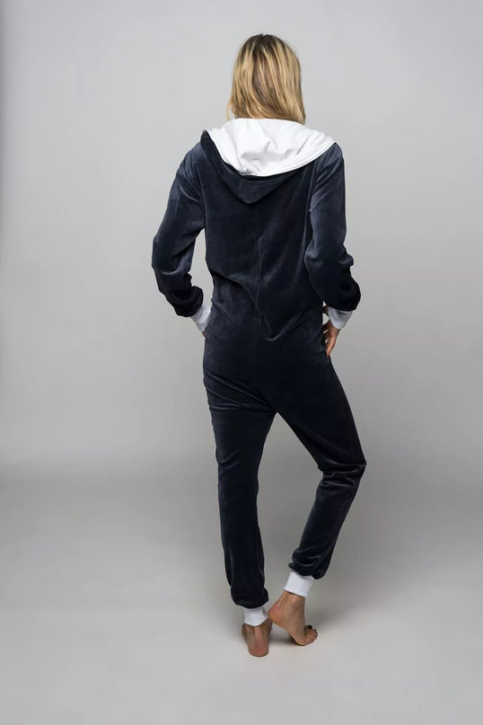 Sofa Killer pelenų spalvos veliūrinis kombinezonas