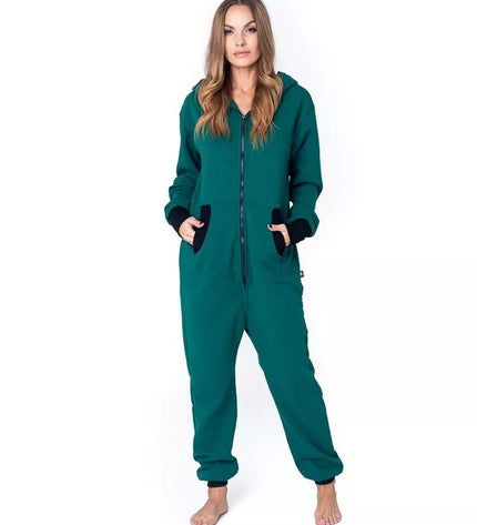 Sofa Killer haki spalvos kombinezonas su užtrauktuku nugaroje