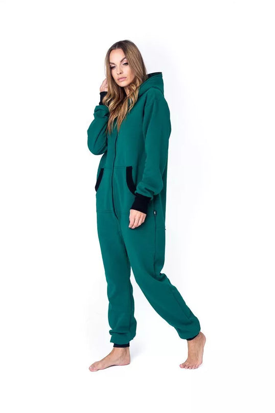 Sofa Killer haki spalvos kombinezonas su užtrauktuku nugaroje