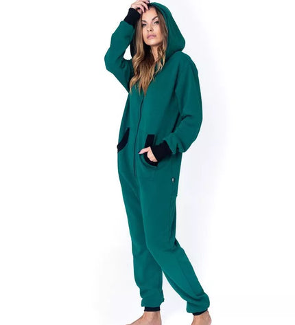 Sofa Killer haki spalvos kombinezonas su užtrauktuku nugaroje