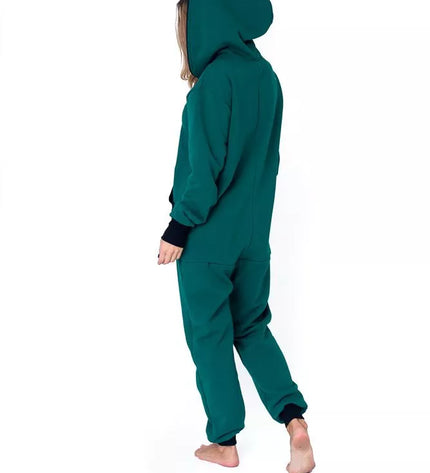 Sofa Killer haki spalvos kombinezonas su užtrauktuku nugaroje