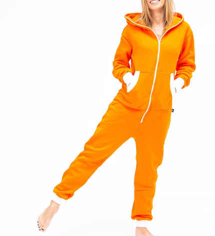 Sofa Killer oranžinis kombinezonas su baltais rankogaliais