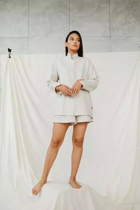 Sofa Killer smelio spalvos moteriški linininiai marškiniai SAMALA