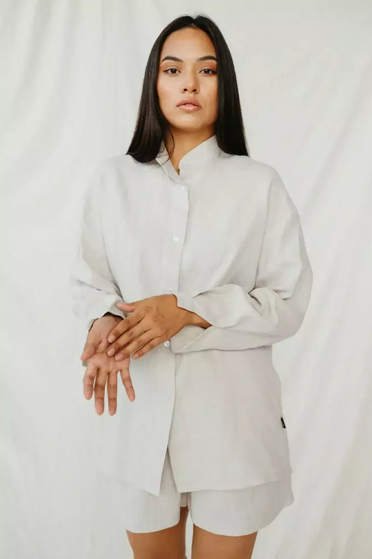 Sofa Killer smelio spalvos moteriški linininiai marškiniai SAMALA