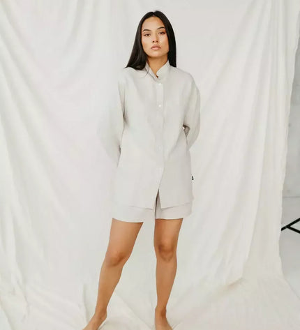 Sofa Killer smelio spalvos moteriški linininiai marškiniai SAMALA