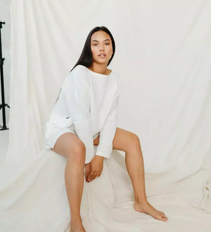 Sofa Killer balta linininė palaidinė MEDANOSO