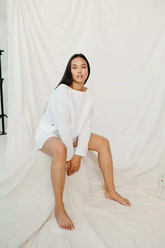 Sofa Killer balta linininė palaidinė MEDANOSO