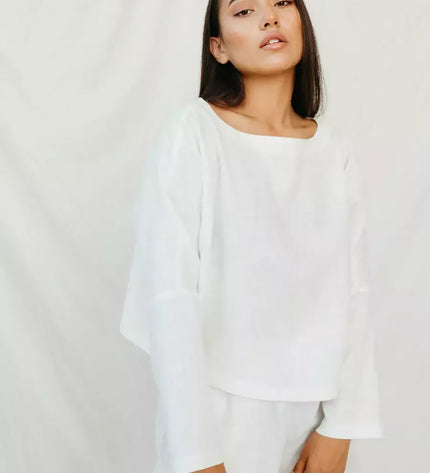 Sofa Killer balta linininė palaidinė MEDANOSO