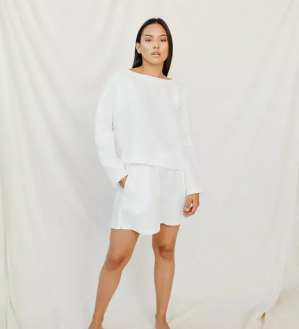 Sofa Killer balta linininė palaidinė MEDANOSO