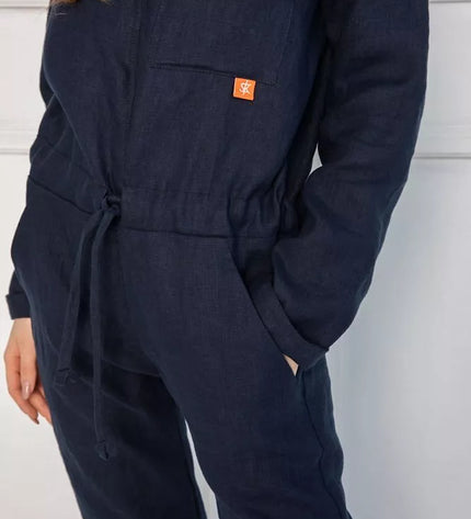 Sofa Killer tamsiai mėlynas lininis kombinezonas