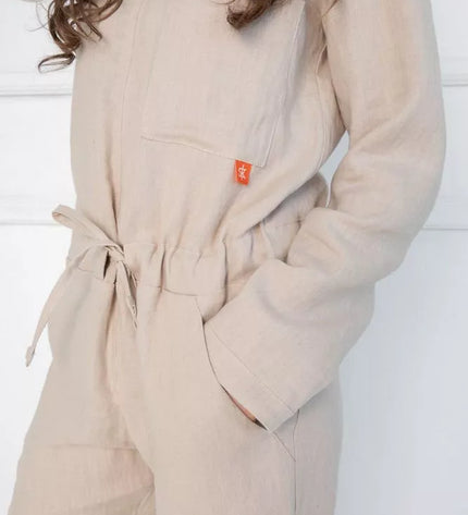 Sofa Killer kūno spalvos lininis kombinezonas