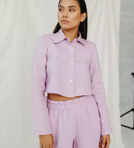 Sofa Killer tamsiai violetinė linininė palaidinė JARAN