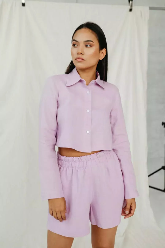 Sofa Killer tamsiai violetinė linininė palaidinė JARAN